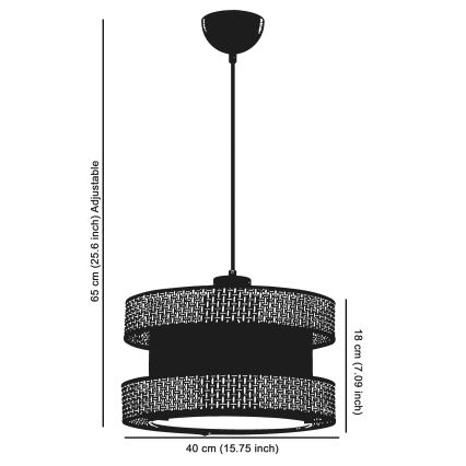 Lustr na lanku HALO 1xE27/60W/230V hnědá/béžová