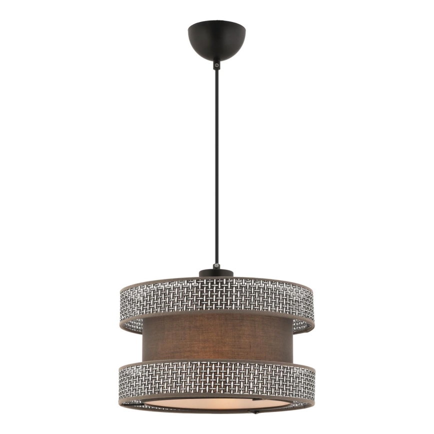 Lustr na lanku HALO 1xE27/60W/230V hnědá/šedá