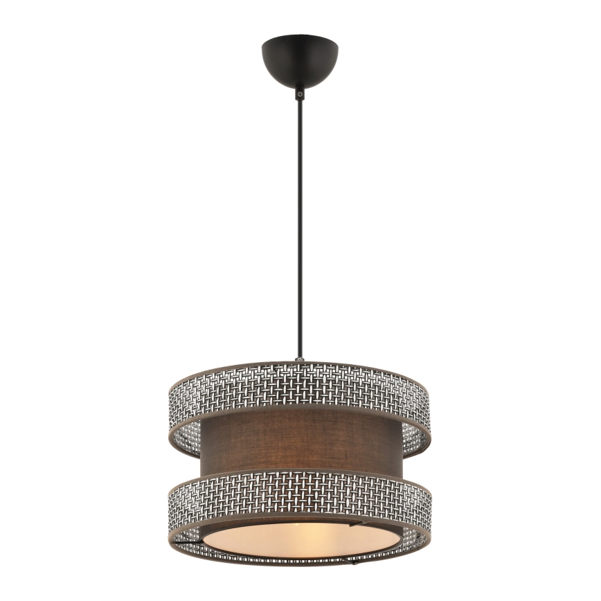 Lustr na lanku HALO 1xE27/60W/230V hnědá/šedá