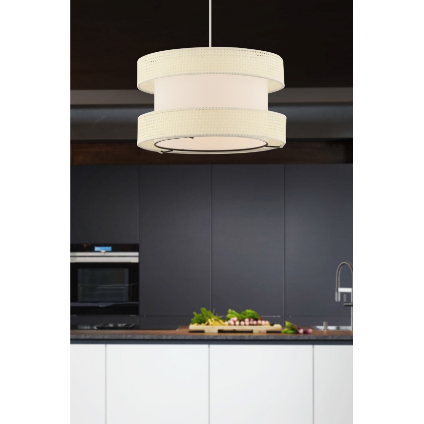 Lustr na lanku HALO 1xE27/60W/230V krémová