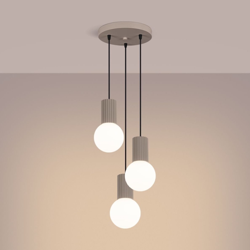 Lustr na lanku HALO 3xG9/8W/230V pr. 25 cm taupe