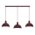 Lustr na lanku HANDA 3xE27/15W/230V burgundy
