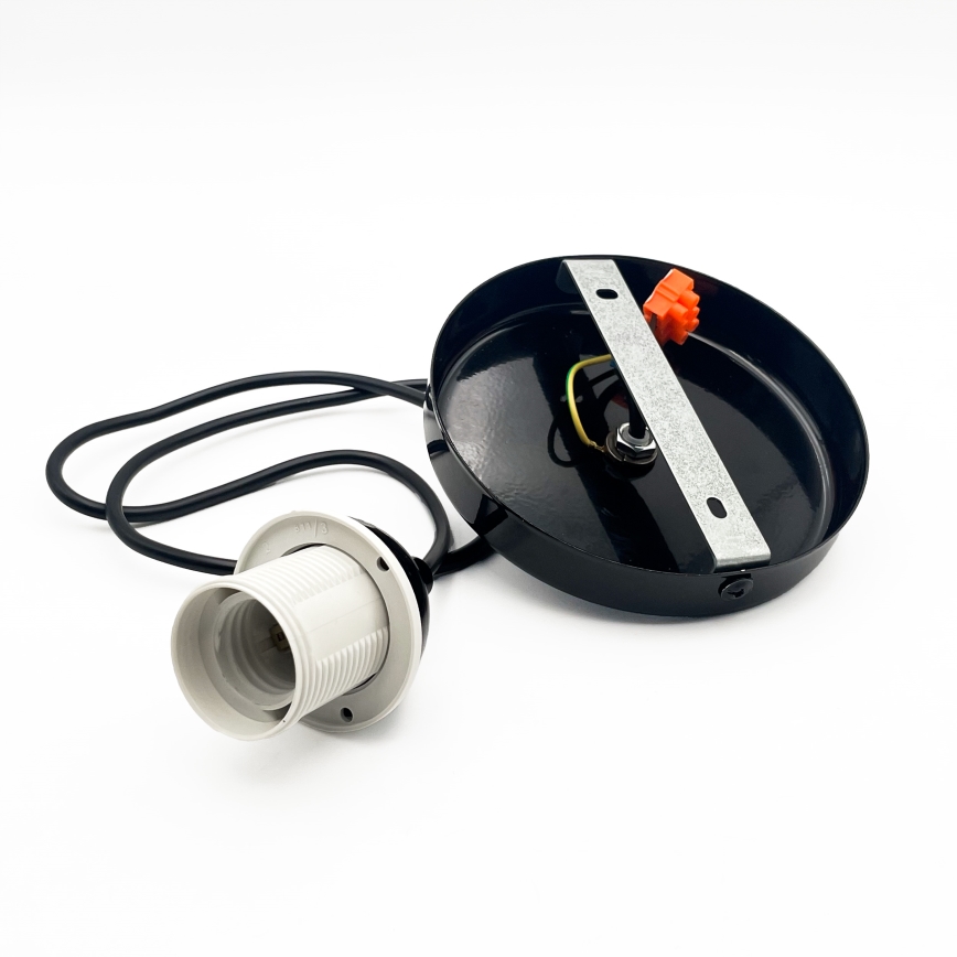 Lustr na lanku HARMA 1xE27/15W/230V pr. 14 cm bílá/černá