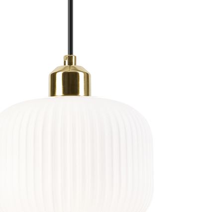 Lustr na lanku HARMA 1xE27/15W/230V pr. 20 cm bílá/zlatá