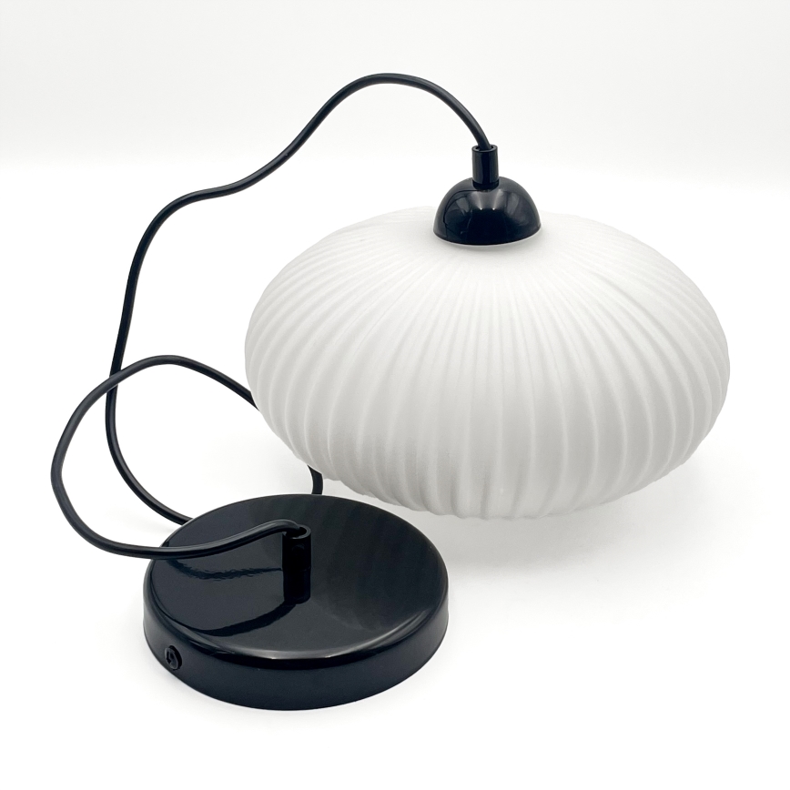 Lustr na lanku HARMA 1xE27/15W/230V pr. 25 cm bílá/černá