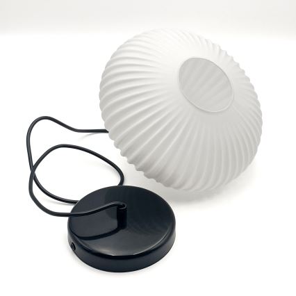 Lustr na lanku HARMA 1xE27/15W/230V pr. 25 cm bílá/černá