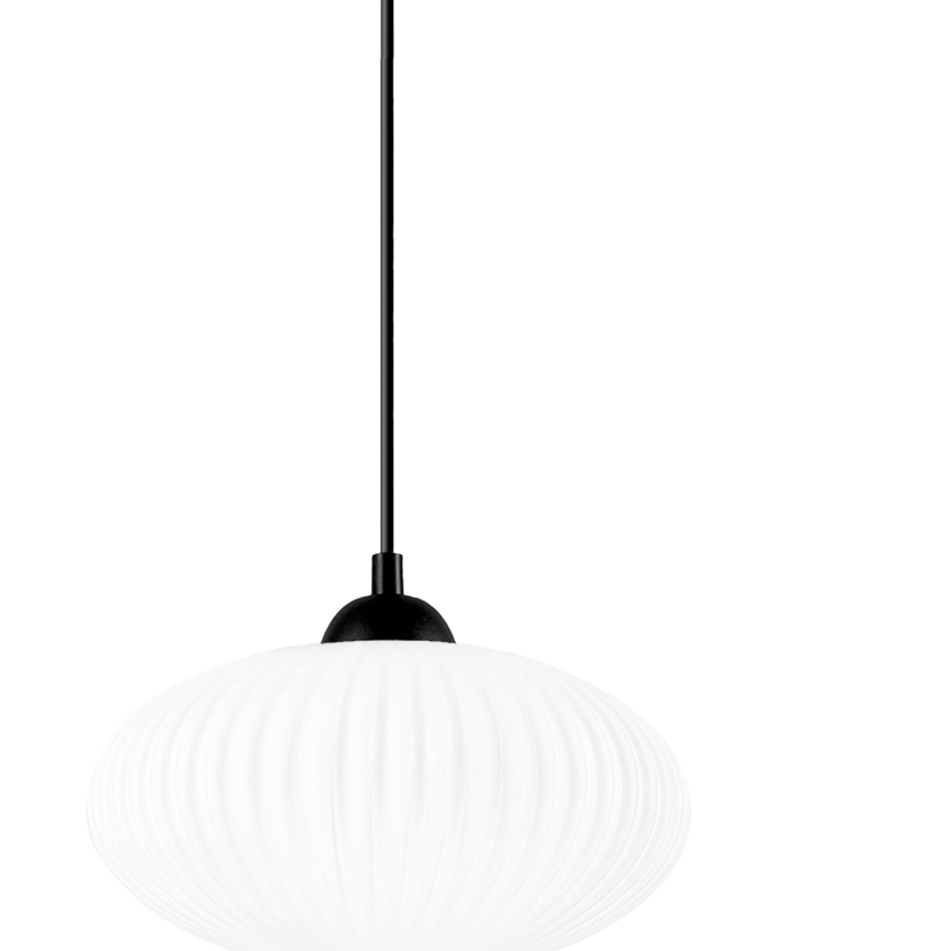 Lustr na lanku HARMA 1xE27/15W/230V pr. 25 cm bílá/černá