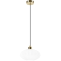 Lustr na lanku HARMA 1xE27/15W/230V pr. 25 cm bílá/zlatá