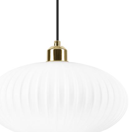 Lustr na lanku HARMA 1xE27/15W/230V pr. 30 cm bílá/zlatá