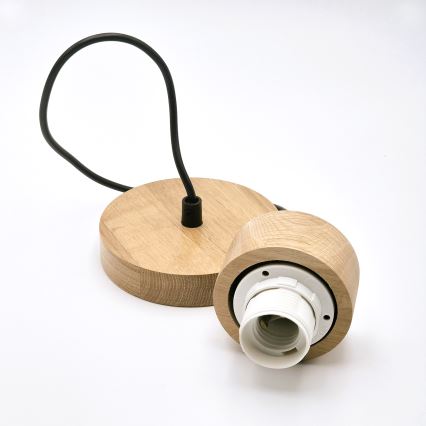 Lustr na lanku HARMONY 1xE27/15W/230V pr. 20 cm bílá/dub