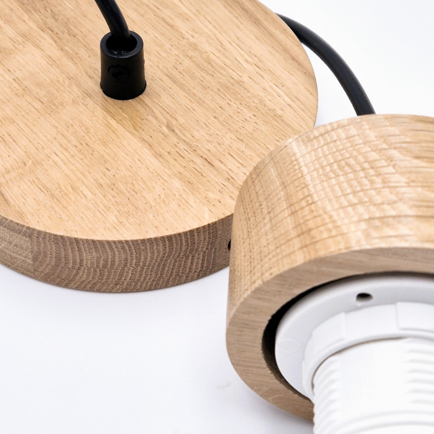 Lustr na lanku HARMONY 1xE27/15W/230V pr. 20 cm bílá/dub