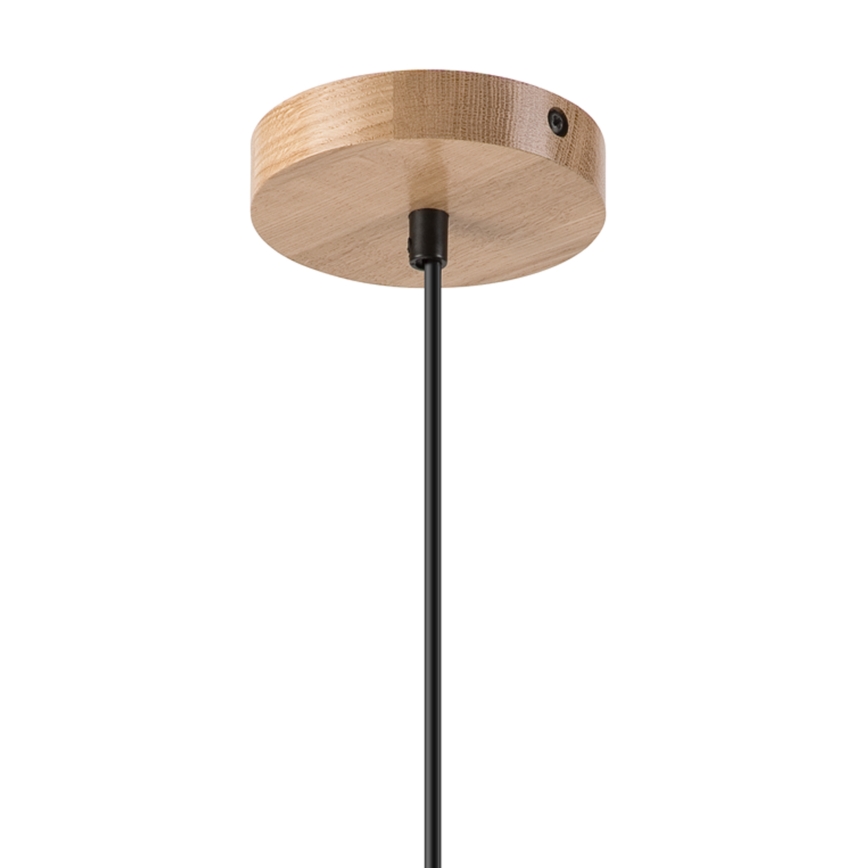 Lustr na lanku HARMONY 1xE27/15W/230V pr. 20 cm bílá/dub