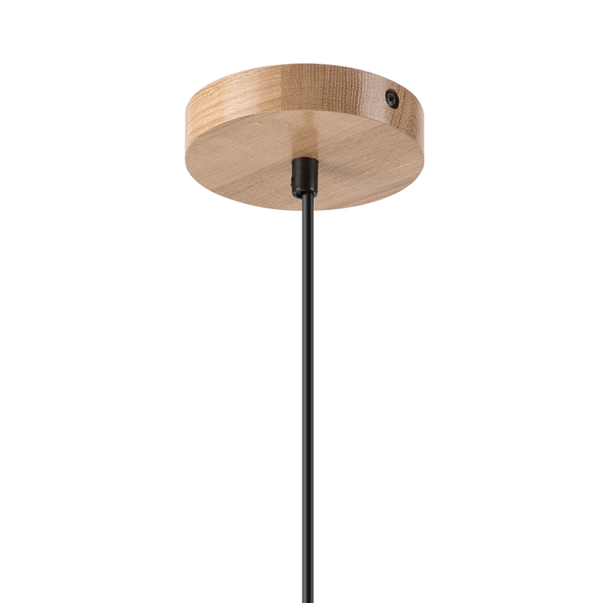 Lustr na lanku HARMONY 1xE27/15W/230V pr. 25 cm bílá/dub