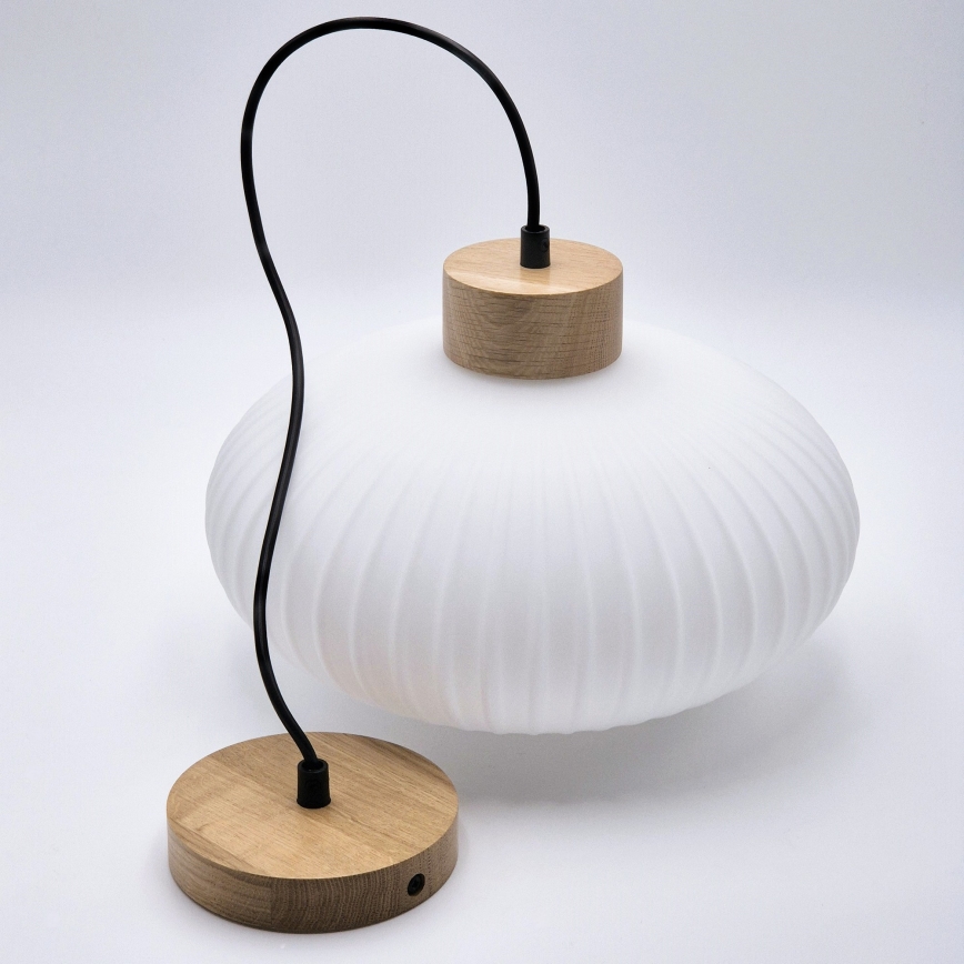 Lustr na lanku HARMONY 1xE27/15W/230V pr. 30 cm bílá/dub