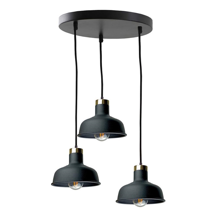 Lustr na lanku HEBE 3xE27/60W/230V černá