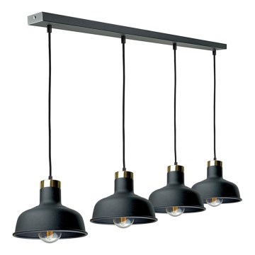 Lustr na lanku HEBE 4xE27/60W/230V černá