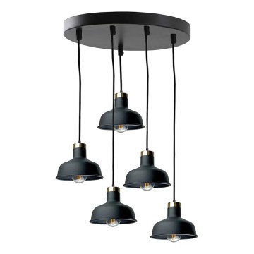 Lustr na lanku HEBE 5xE27/60W/230V černá