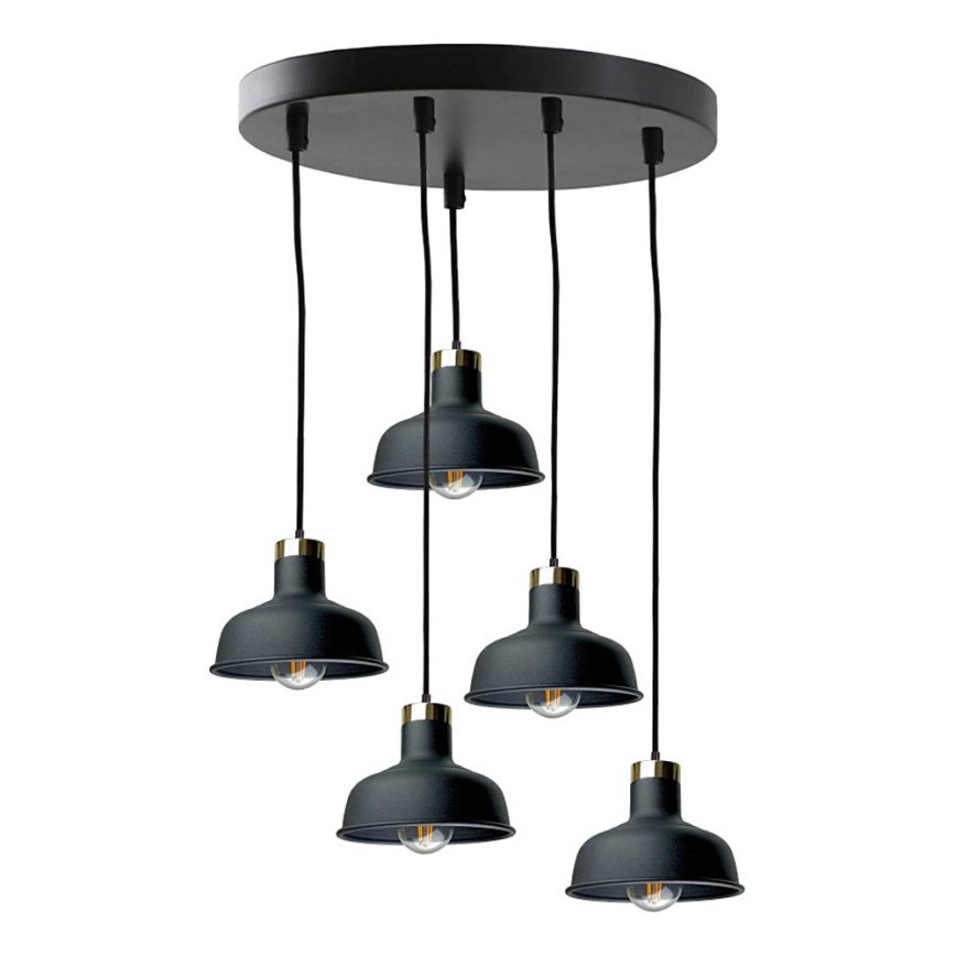 Lustr na lanku HEBE 5xE27/60W/230V černá