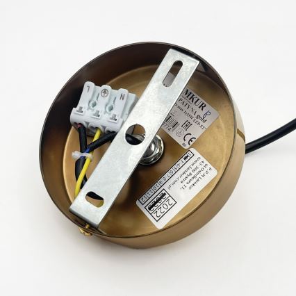 Lustr na lanku HECTOR 1xE27/15W/230V bílá/mosaz pr. 14 cm