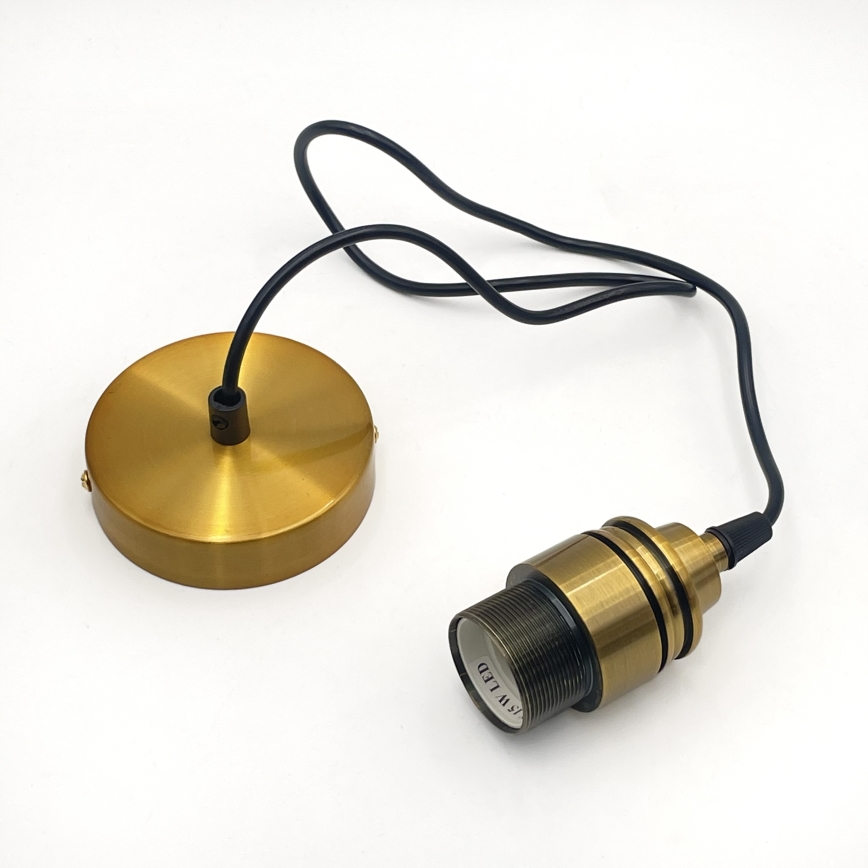 Lustr na lanku HECTOR 1xE27/15W/230V bílá/mosaz pr. 20 cm