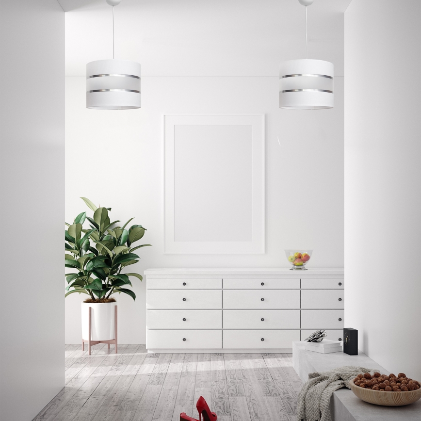 Lustr na lanku HELEN 1xE27/15W/230V bílá