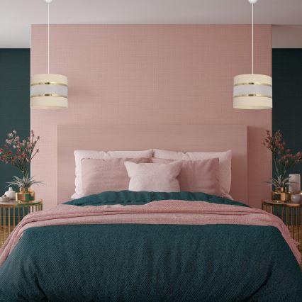 Lustr na lanku HELEN 1xE27/15W/230V krémová