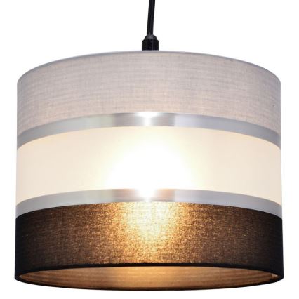 Lustr na lanku HELEN 1xE27/15W/230V pr. 20 cm černá/šedá/stříbrná