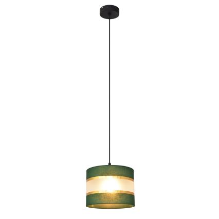Lustr na lanku HELEN 1xE27/15W/230V pr. 20 cm zelená/zlatá