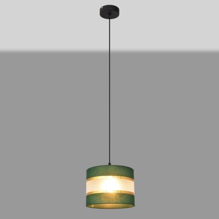 Lustr na lanku HELEN 1xE27/15W/230V pr. 20 cm zelená/zlatá
