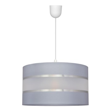 Lustr na lanku HELEN 1xE27/15W/230V pr. 35 cm šedá/stříbrná