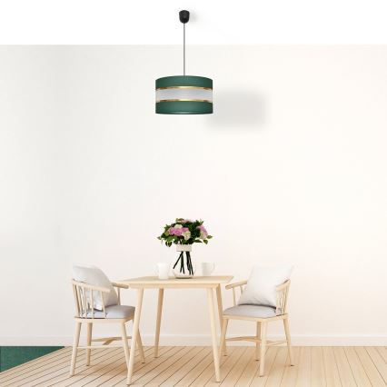 Lustr na lanku HELEN 1xE27/15W/230V pr. 35 cm zelená/zlatá