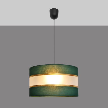 Lustr na lanku HELEN 1xE27/15W/230V pr. 35 cm zelená/zlatá
