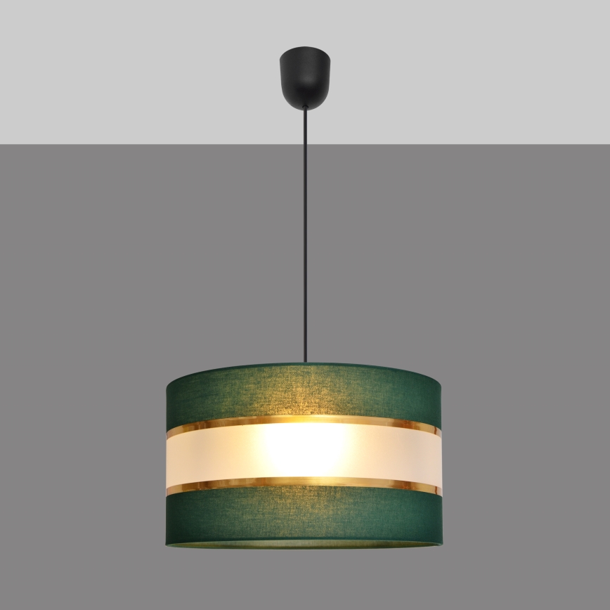 Lustr na lanku HELEN 1xE27/15W/230V pr. 35 cm zelená/zlatá
