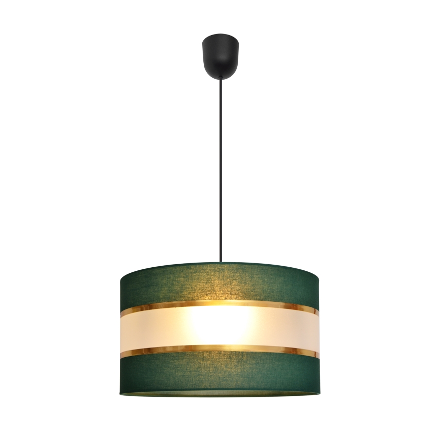 Lustr na lanku HELEN 1xE27/15W/230V pr. 35 cm zelená/zlatá
