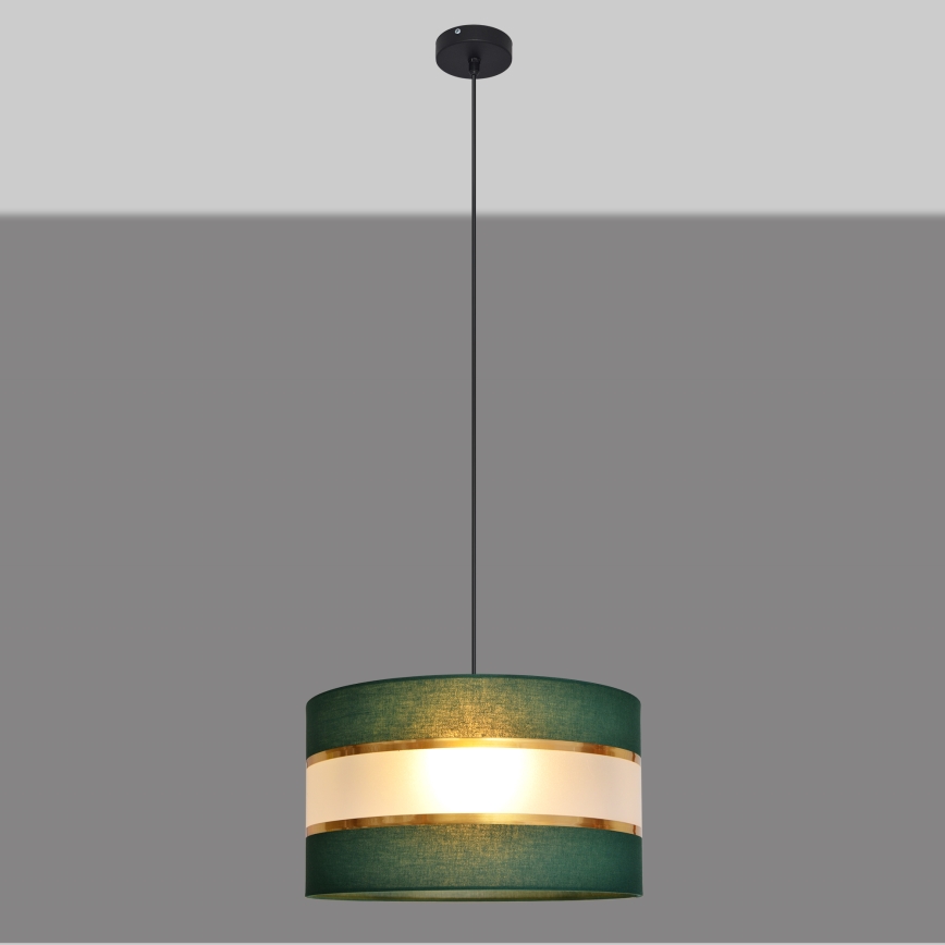 Lustr na lanku HELEN 1xE27/15W/230V pr. 35 cm zelená/zlatá