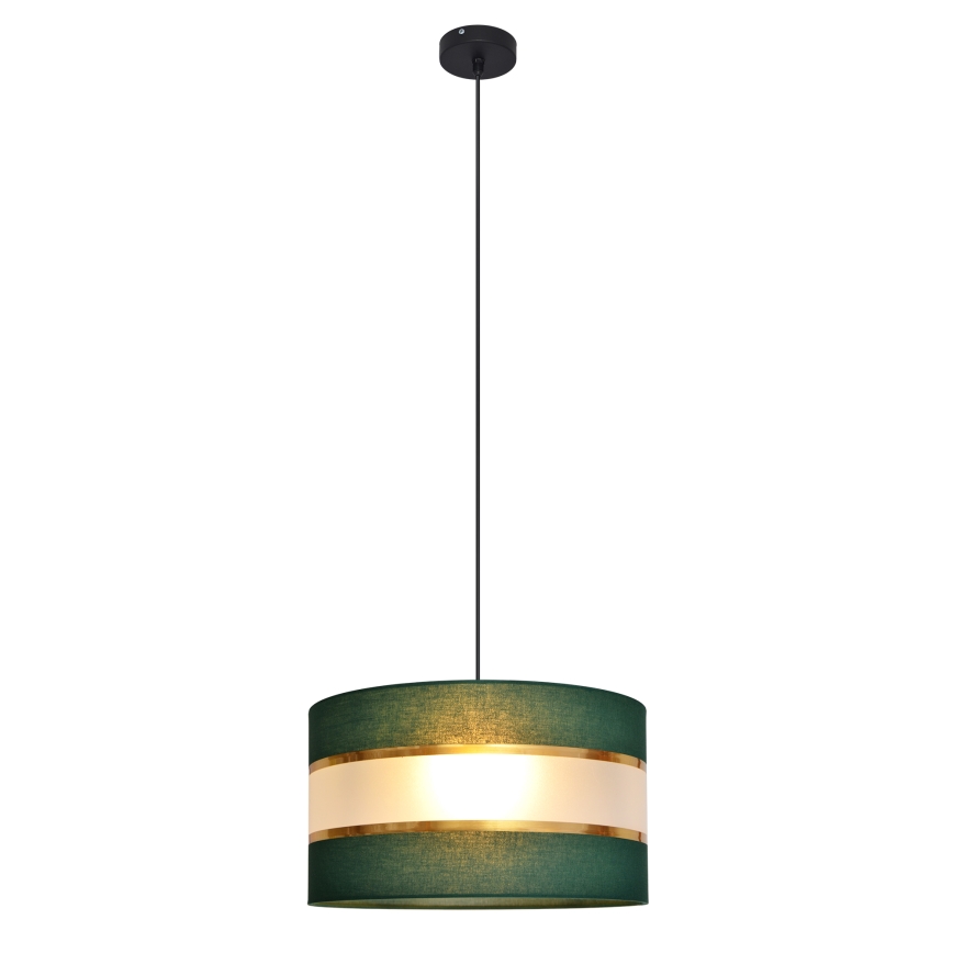 Lustr na lanku HELEN 1xE27/15W/230V pr. 35 cm zelená/zlatá