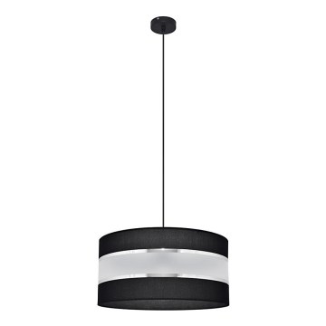 Lustr na lanku HELEN 1xE27/15W/230V pr. 40 cm černá/stříbrná