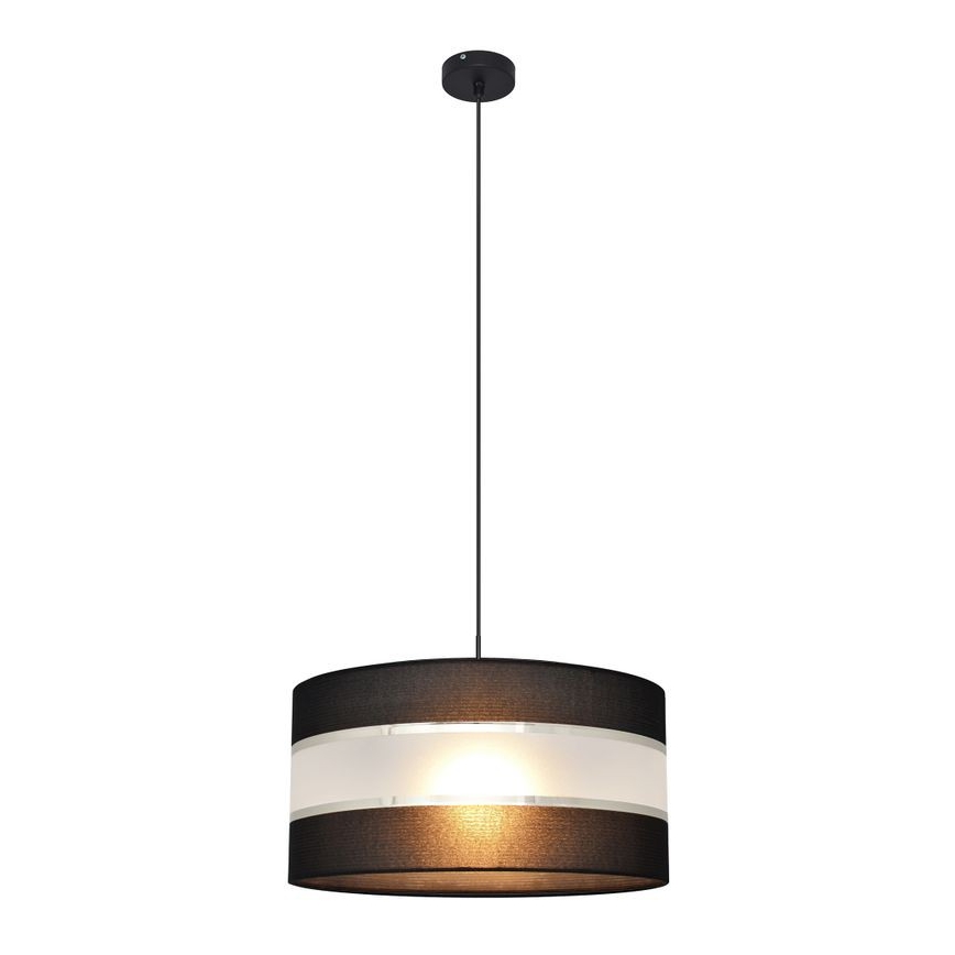 Lustr na lanku HELEN 1xE27/15W/230V pr. 40 cm černá/stříbrná
