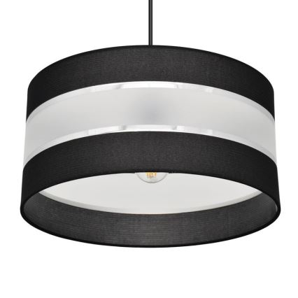 Lustr na lanku HELEN 1xE27/15W/230V pr. 40 cm černá/stříbrná