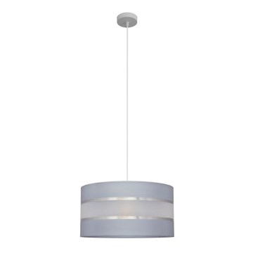 Lustr na lanku HELEN 1xE27/15W/230V pr. 40 cm šedá/stříbrná