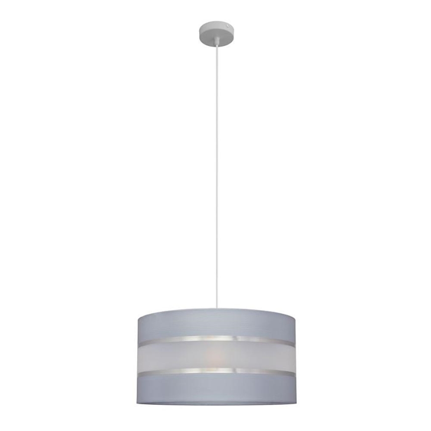 Lustr na lanku HELEN 1xE27/15W/230V pr. 40 cm šedá/stříbrná