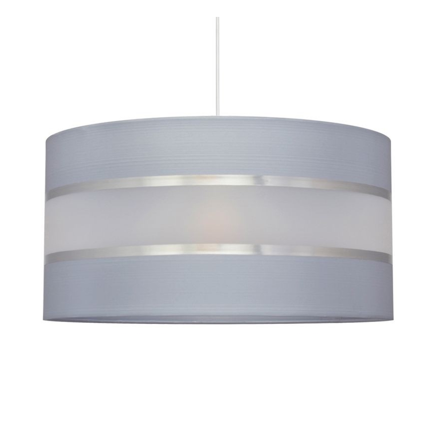 Lustr na lanku HELEN 1xE27/15W/230V pr. 40 cm šedá/stříbrná