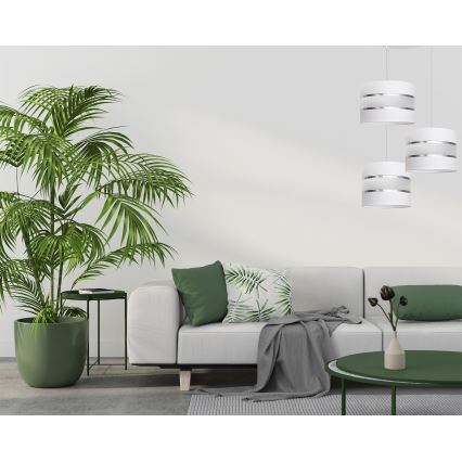 Lustr na lanku HELEN 3xE27/15W/230V bílá
