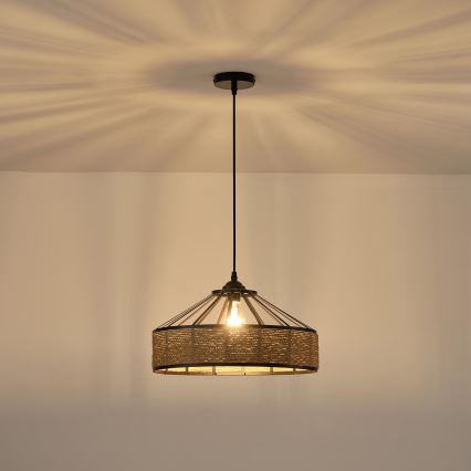 Lustr na lanku HELIOS 1xE27/15W/230V béžová
