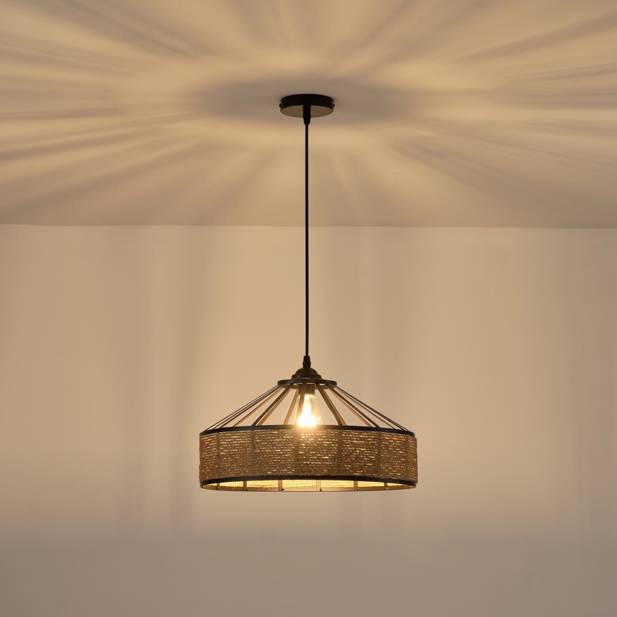 Lustr na lanku HELIOS 1xE27/15W/230V béžová