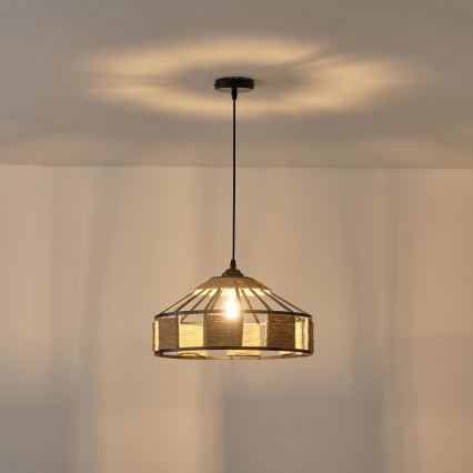 Lustr na lanku HELIOS 1xE27/15W/230V béžová