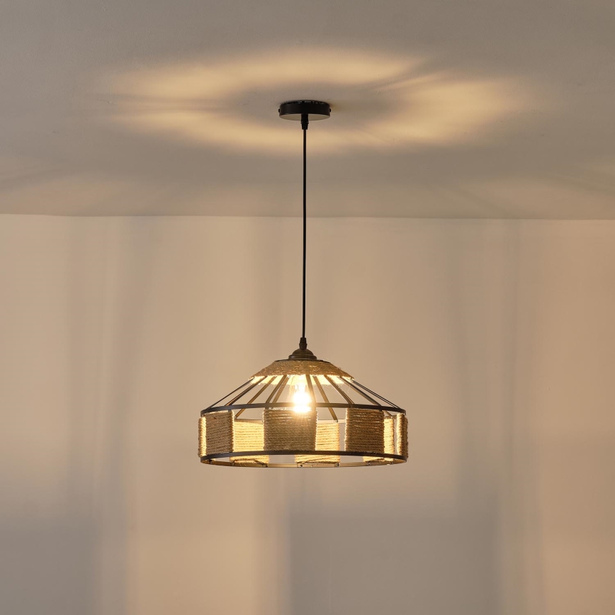 Lustr na lanku HELIOS 1xE27/15W/230V béžová