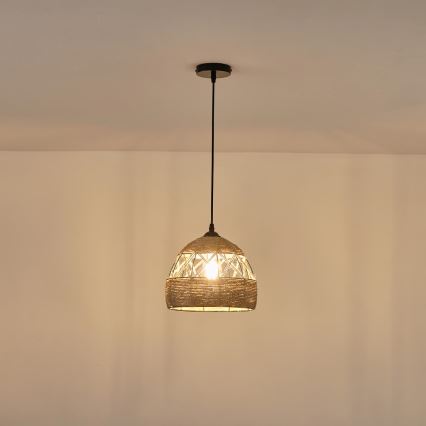 Lustr na lanku HELIOS 1xE27/15W/230V béžová
