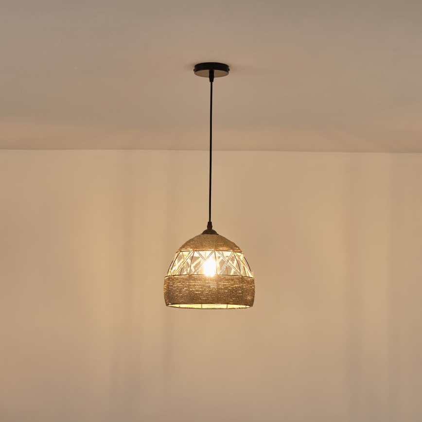 Lustr na lanku HELIOS 1xE27/15W/230V béžová
