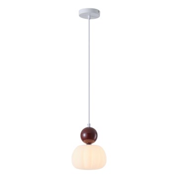Lustr na lanku HELIOS 1xG9/7W/230V bílá/hnědá